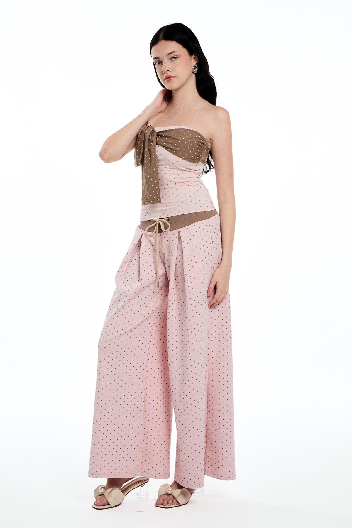 Daphne Strapless Dot Pants Set