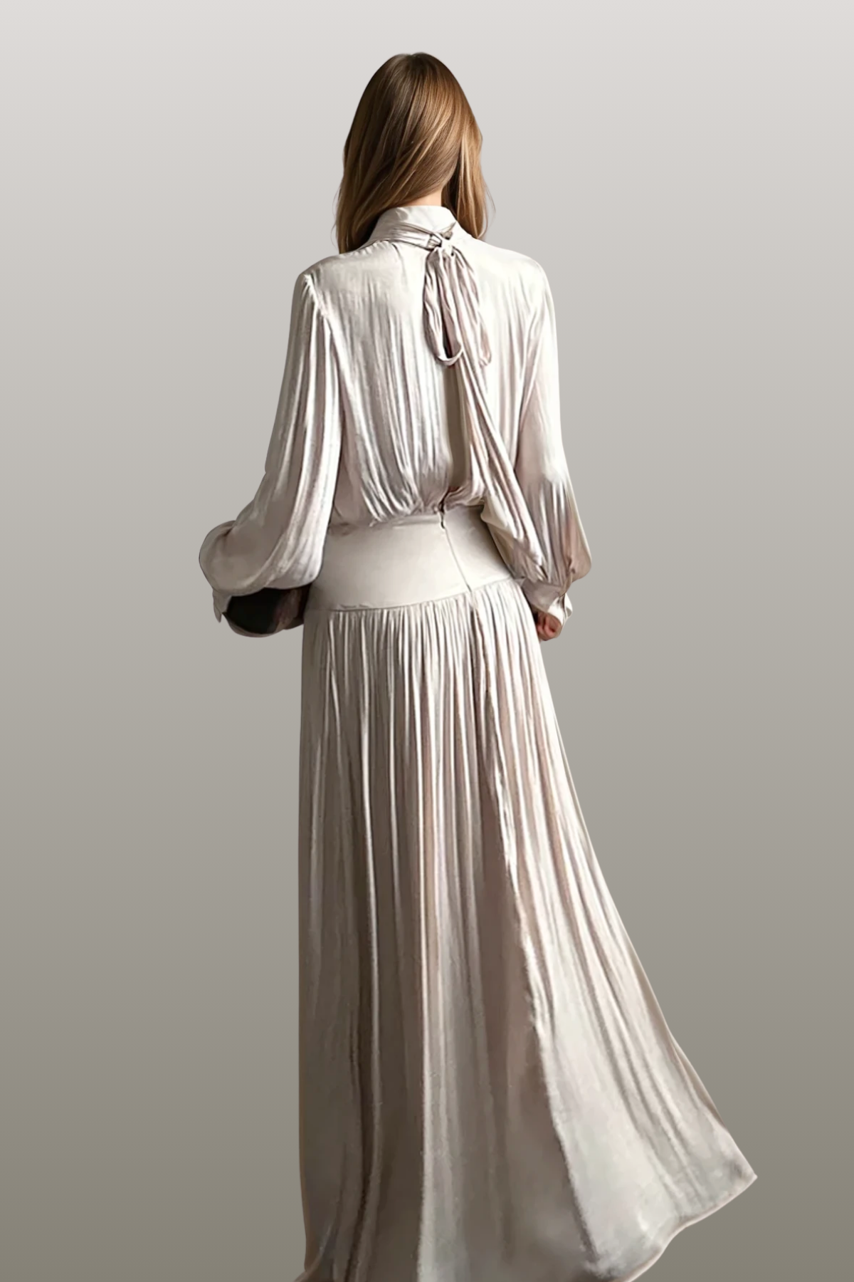 Darina Balloon Sleeve Ruch Maxi Dress