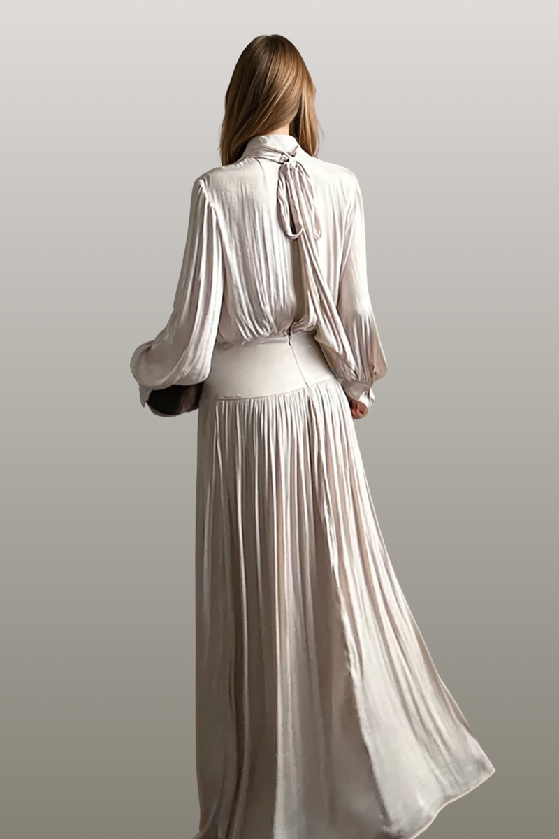 Darina Balloon Sleeve Ruch Maxi Dress