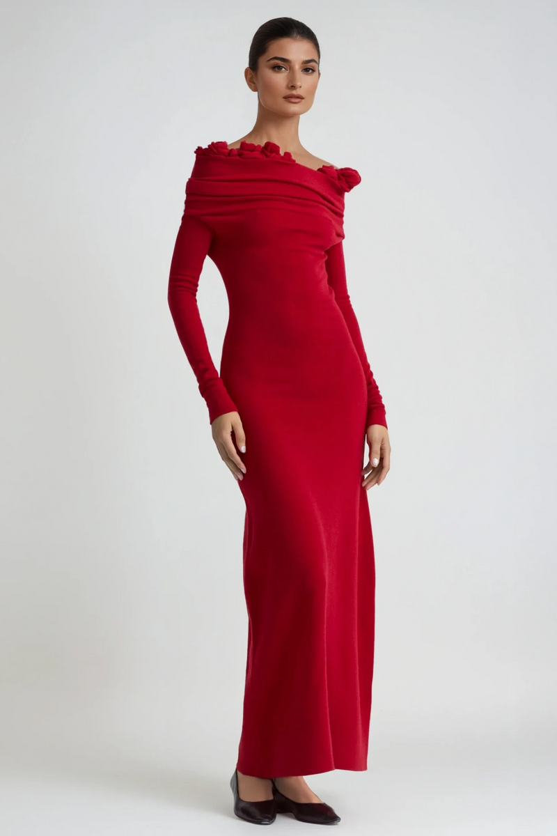 Darinka Flower Off Shoulder Maxi Dress