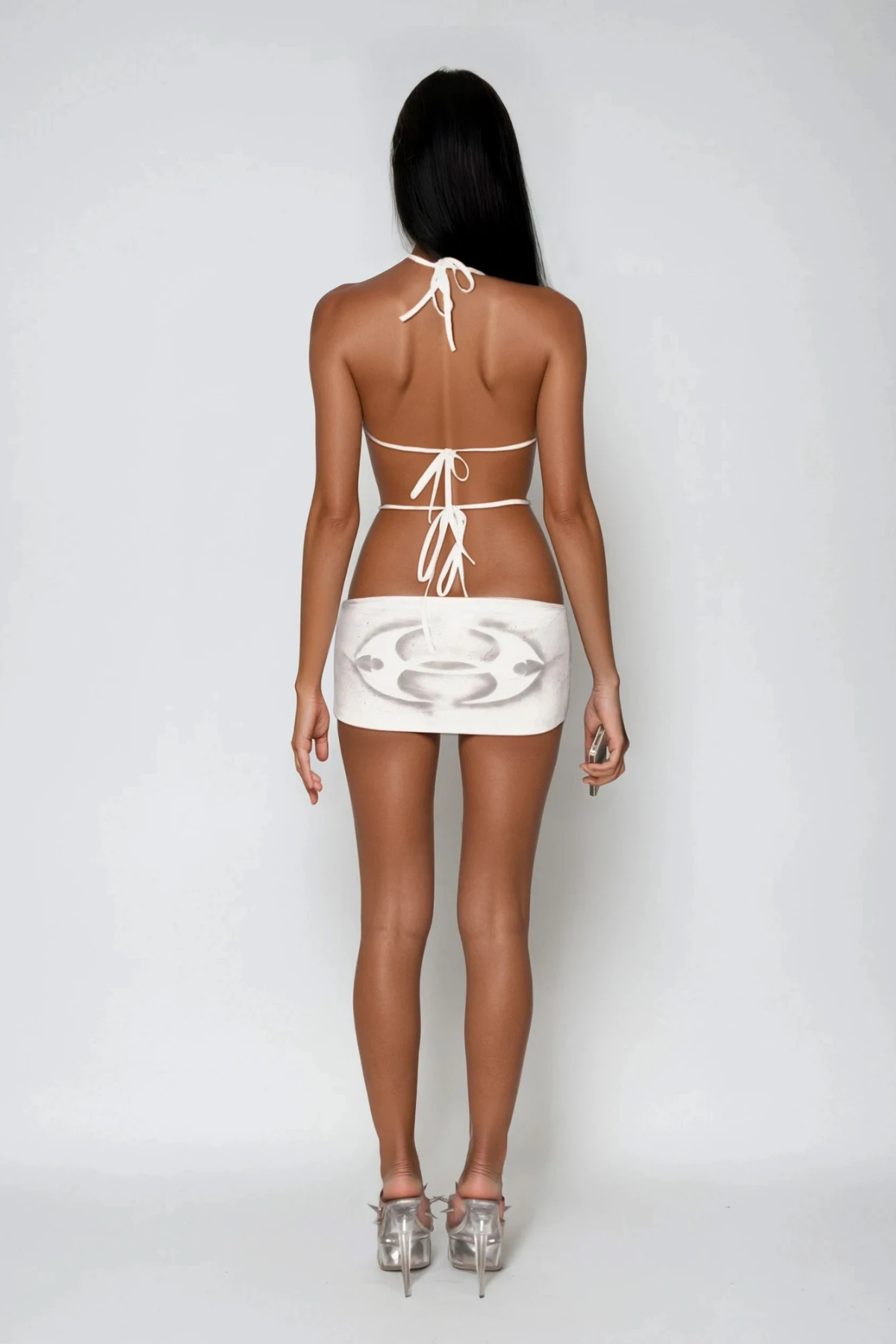 Dariya Eyelet Backless Cutout Mini Dress