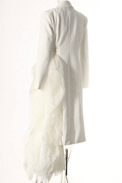 Dataya Mesh Patchwork Coat - White