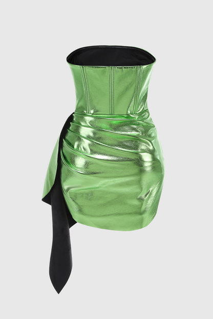 Daviel Strapless Ruched Mini Dress