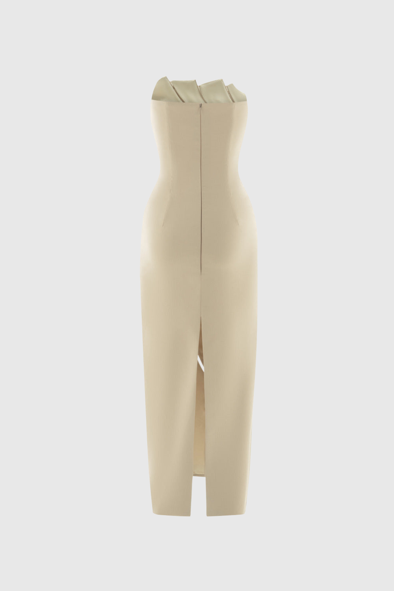 Davinia Strapless Asymmetric Maxi Dress