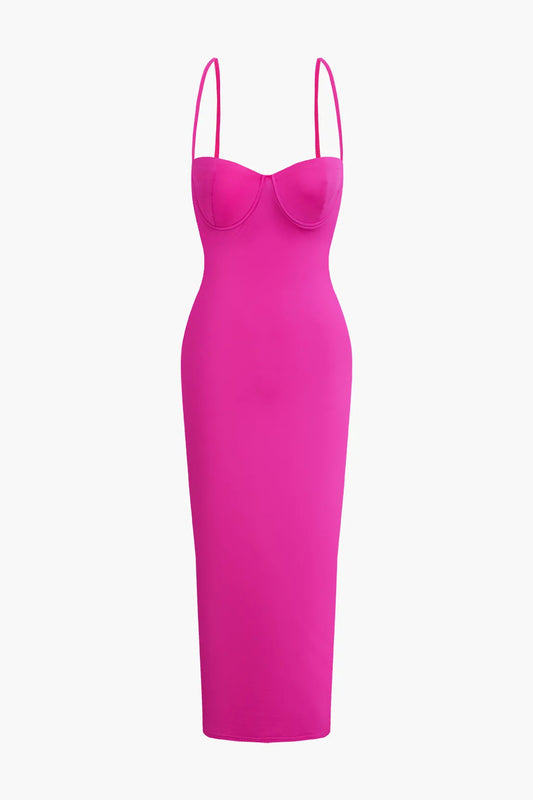 Dazze Pink Slip Maxi Dress