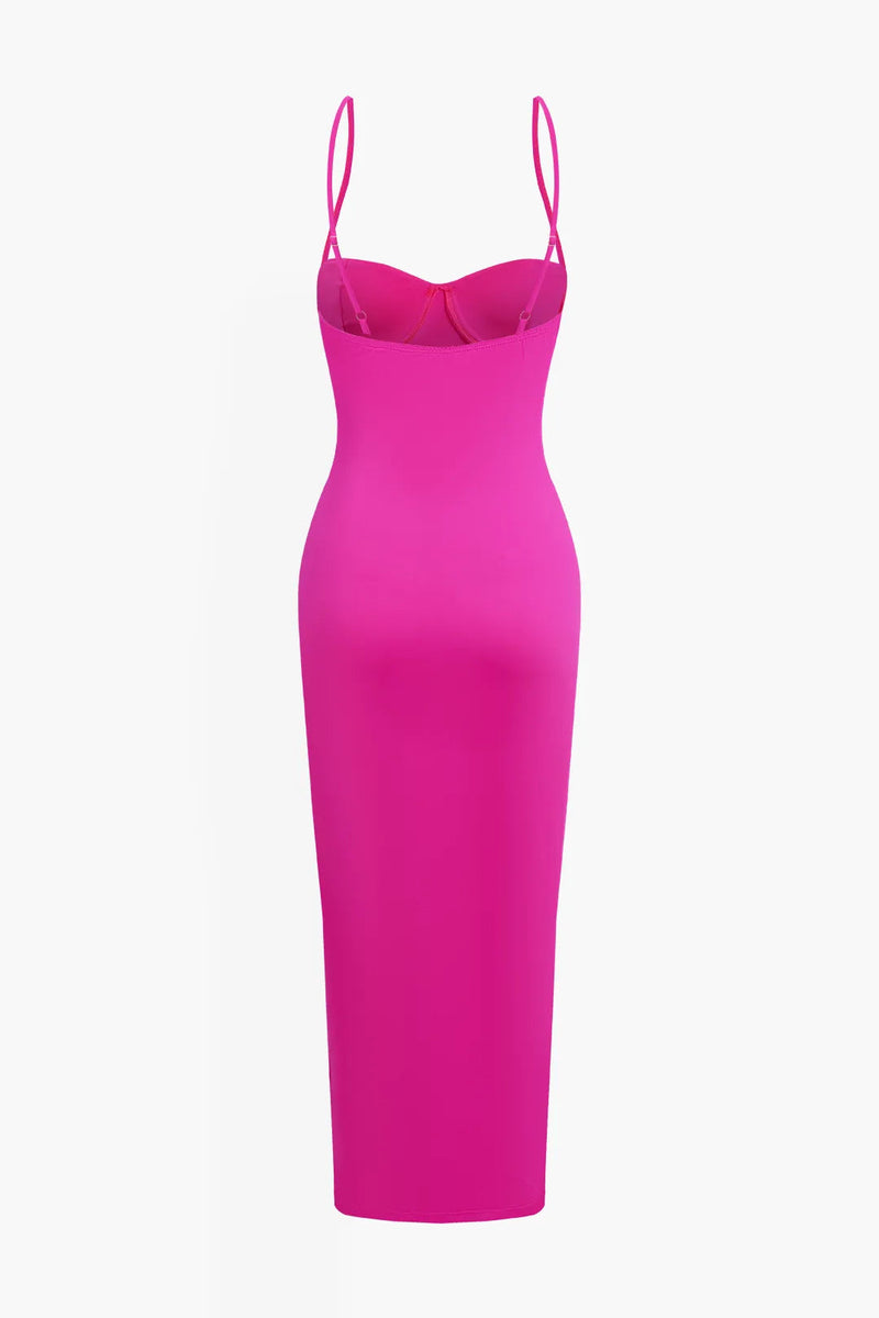 Dazze Pink Slip Maxi Dress