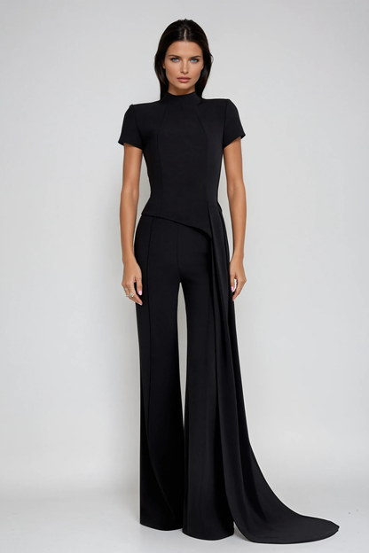 December Deconstruct Fringe Pants Set in Black