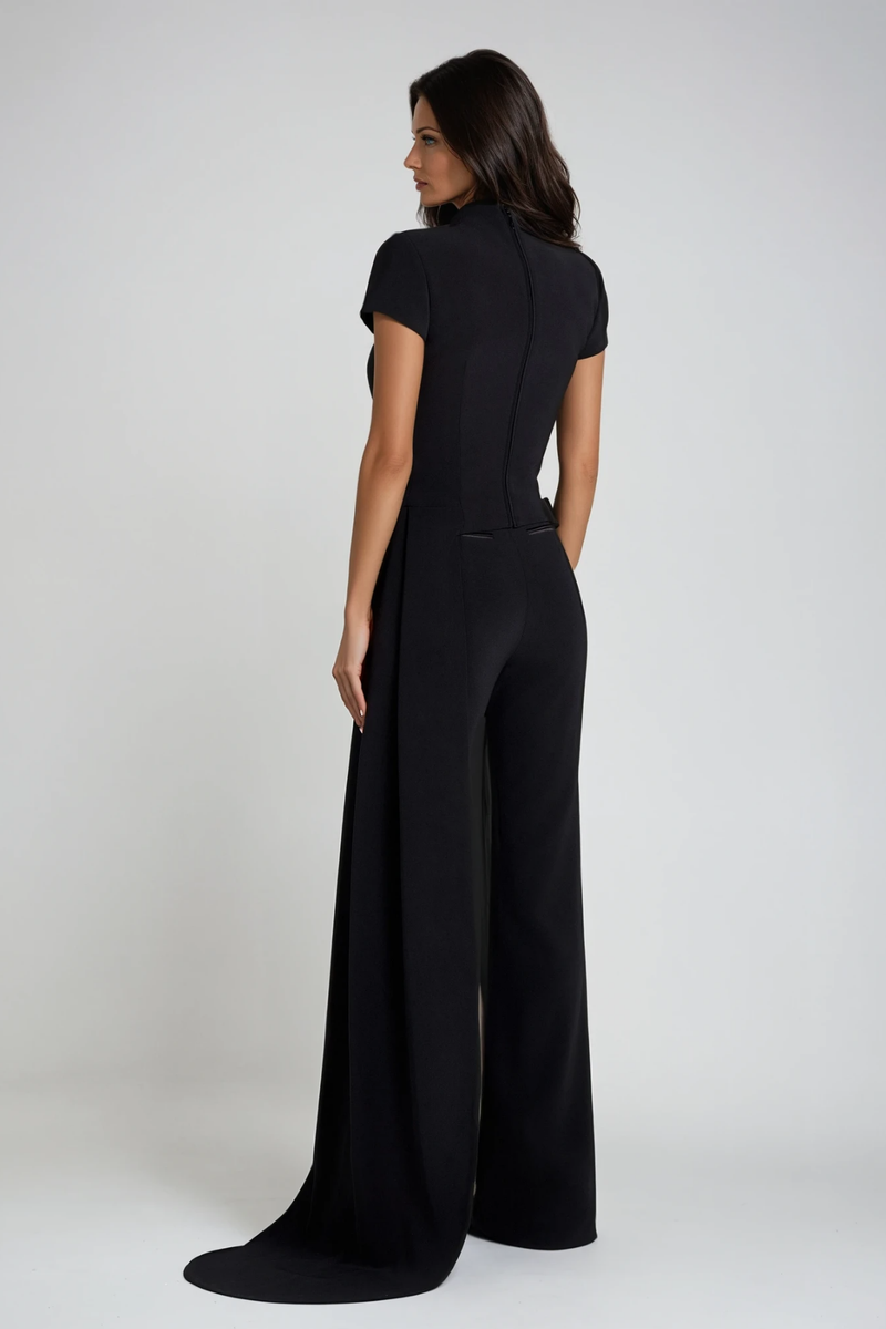 December Deconstruct Fringe Pants Set in Black