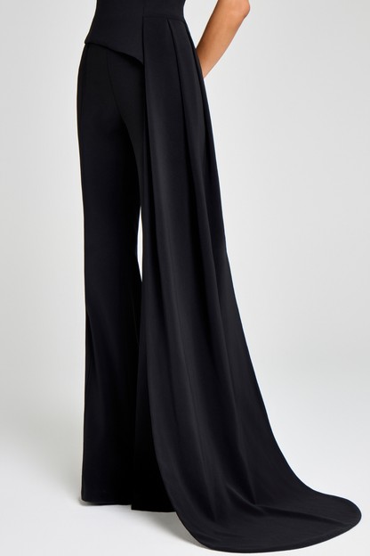 December Deconstruct Fringe Pants Set in Black