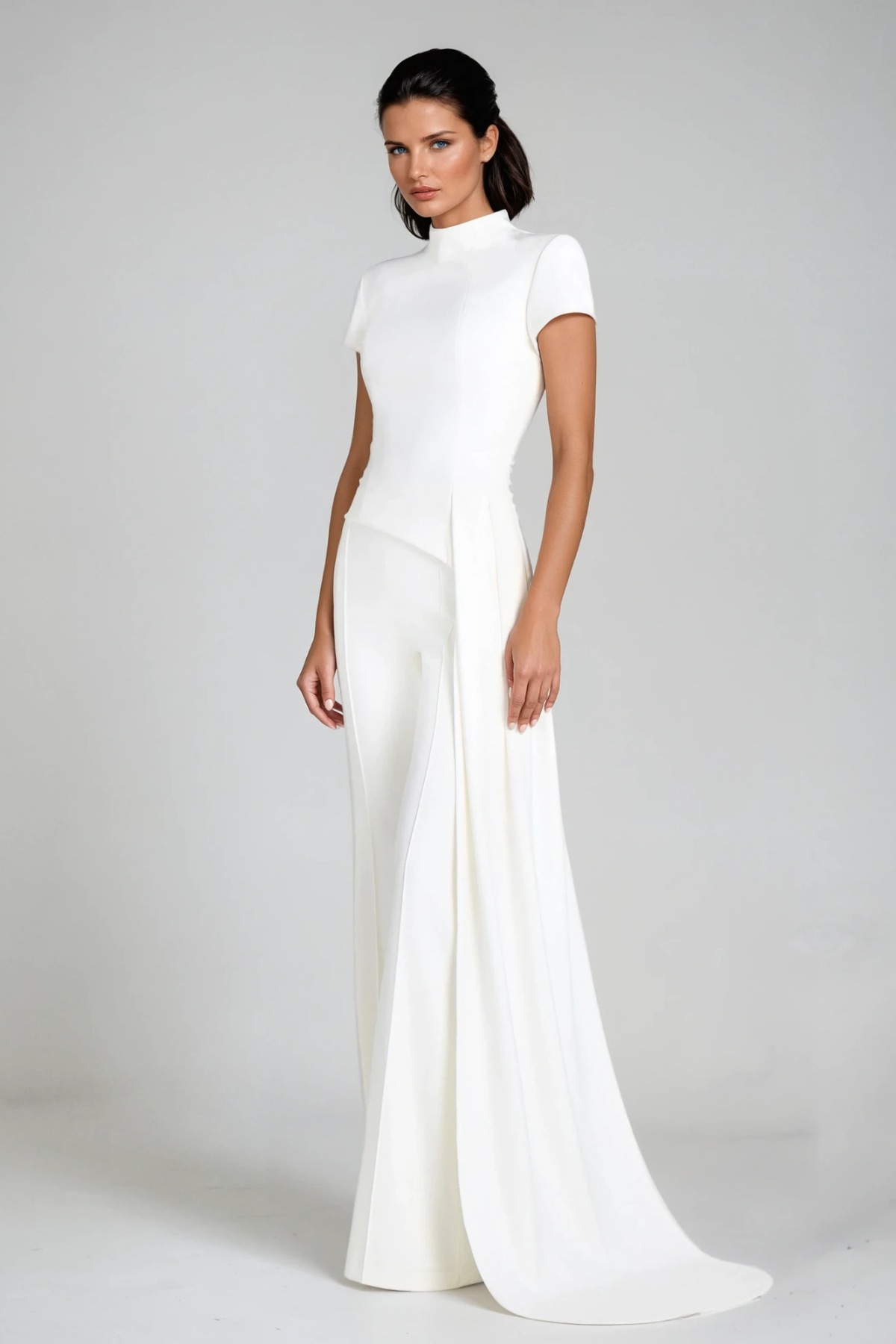 December Deconstruct Fringe Pants Set in White