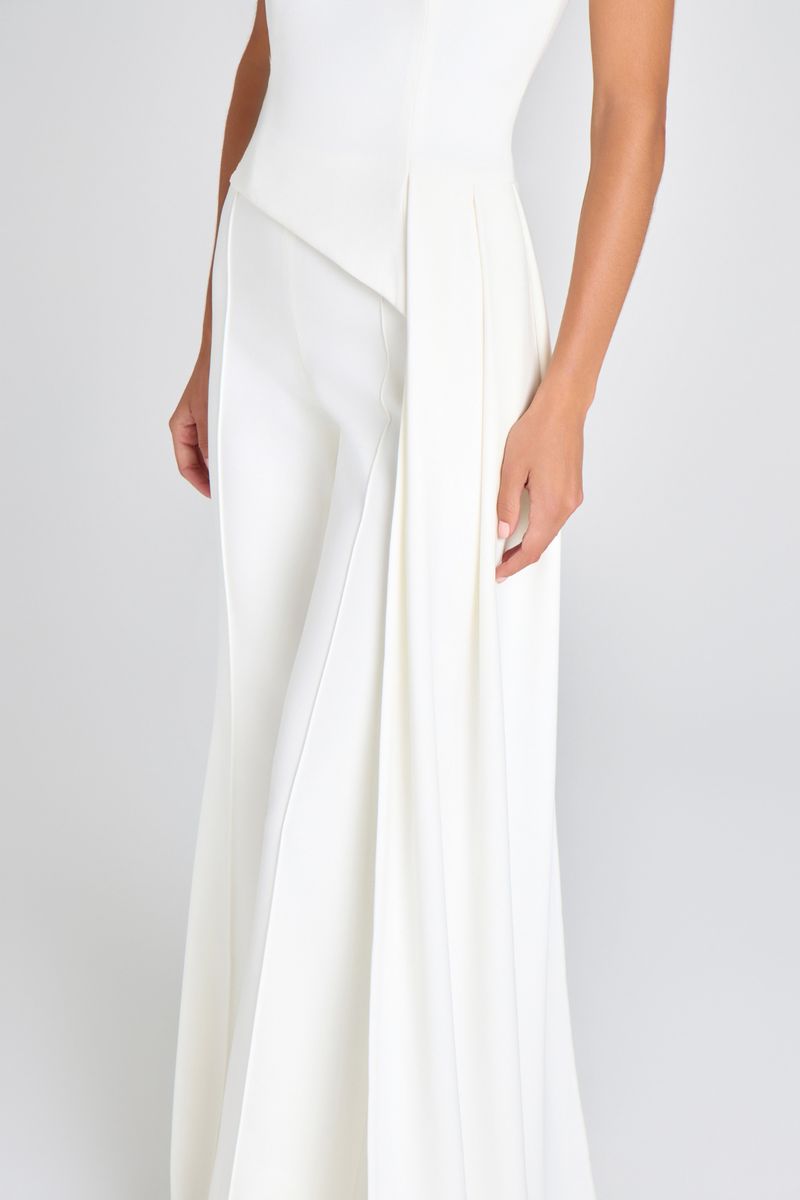 December Deconstruct Fringe Pants Set in White