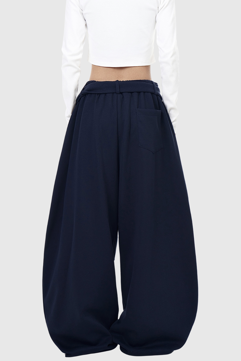 Deeann Print Tie Up Pants in Blue