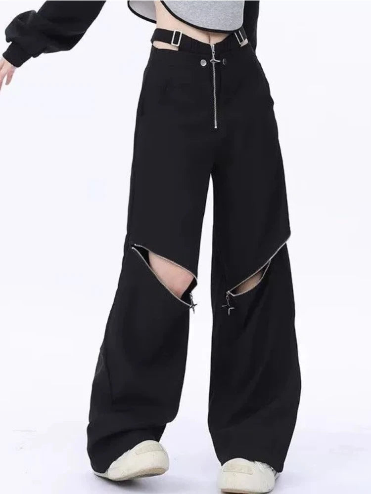 Black Retro Cargo Halloween Pants