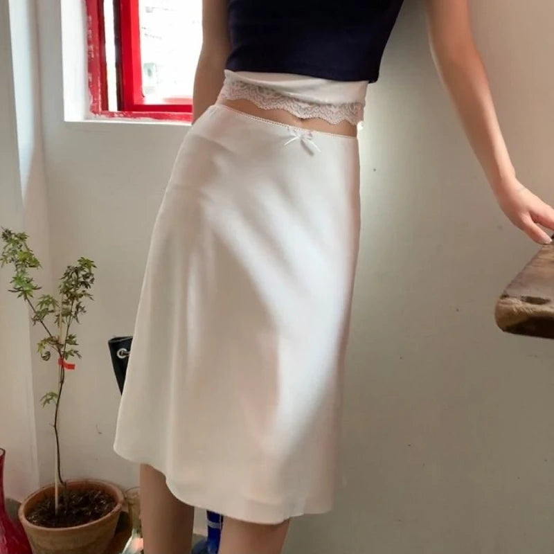 Dressbetty - White Ruffle Mid Skirt