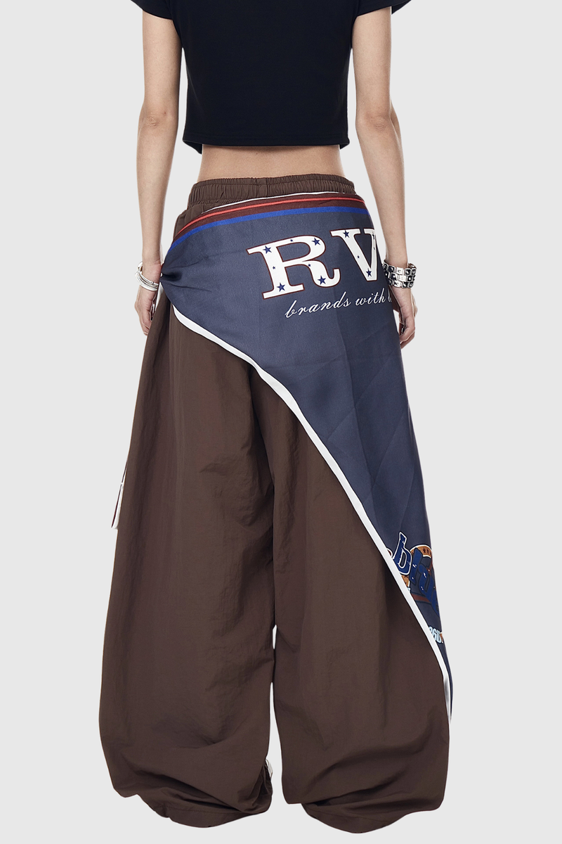 Defne Ruch Print Wide Leg Pants in Brown