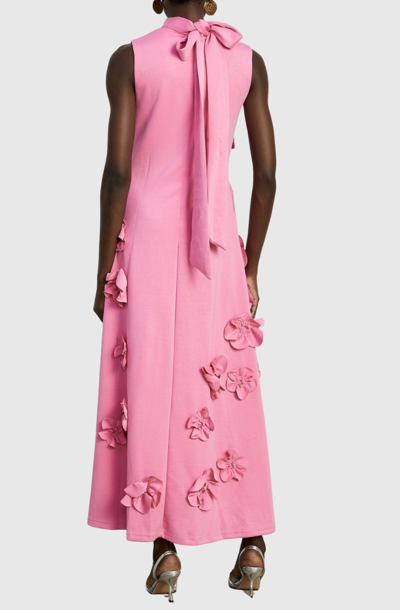 Dekeda Appliqué Bow-tie Sleeveless Maxi Dress