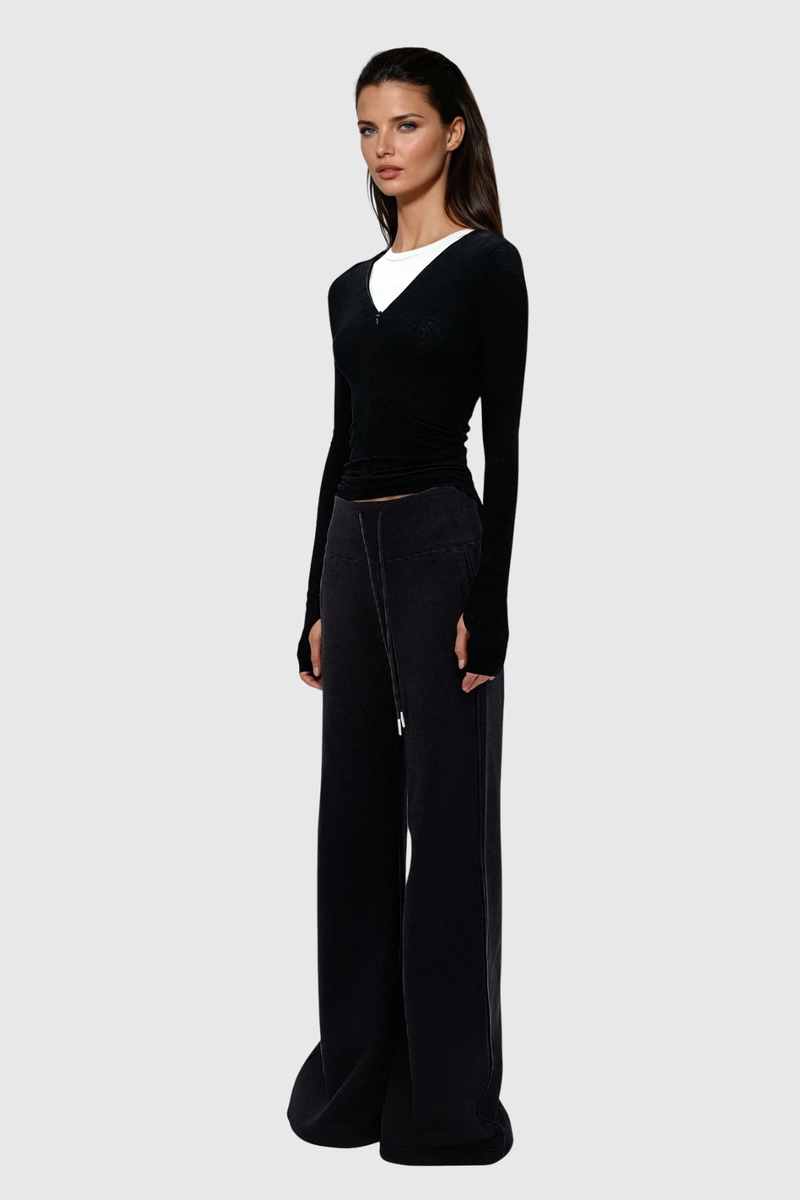 Delicia Straight Pants in Black