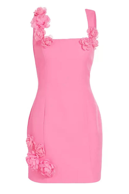 Dilanne Appliqué Mini Dress - Pink