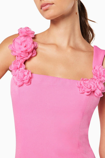 Dilanne Appliqué Mini Dress - Pink