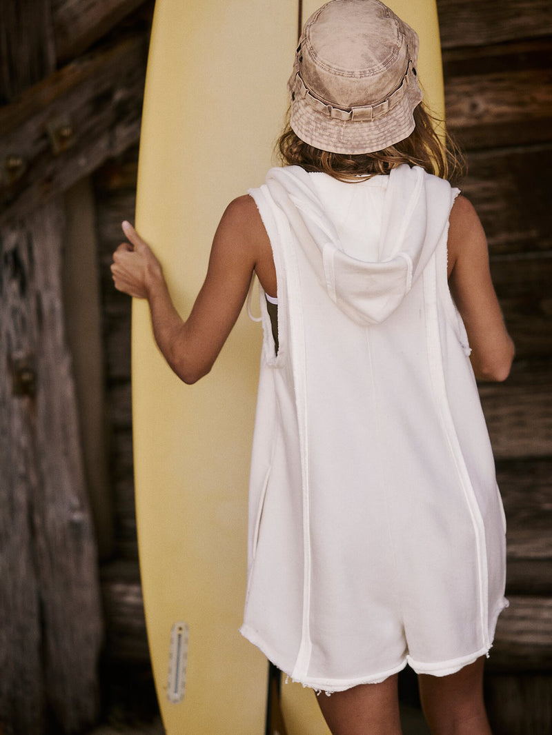 Sports Girl Hoodie Front Zipper Romper