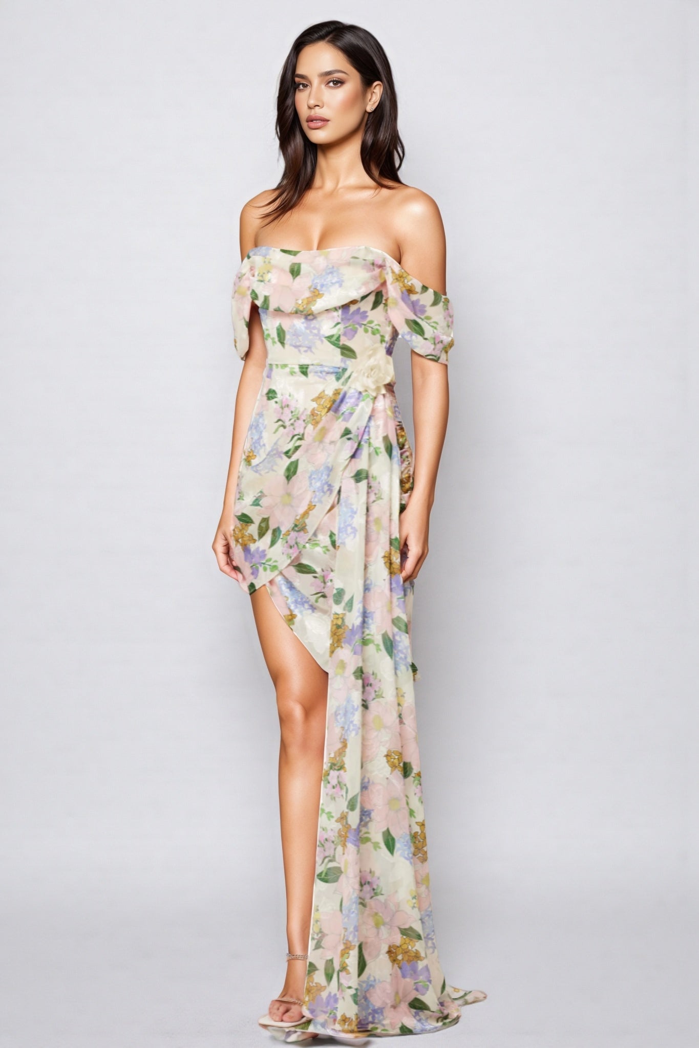 Amansd High Waist Midi Dress