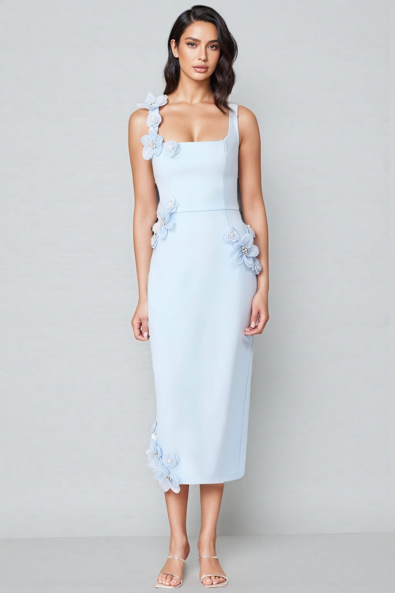 Molao Blue 3d Midi Dress