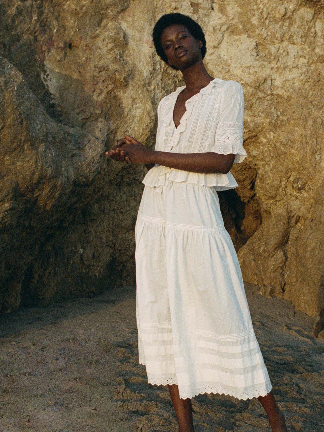 Sebastiane Cotton Midi-skirt