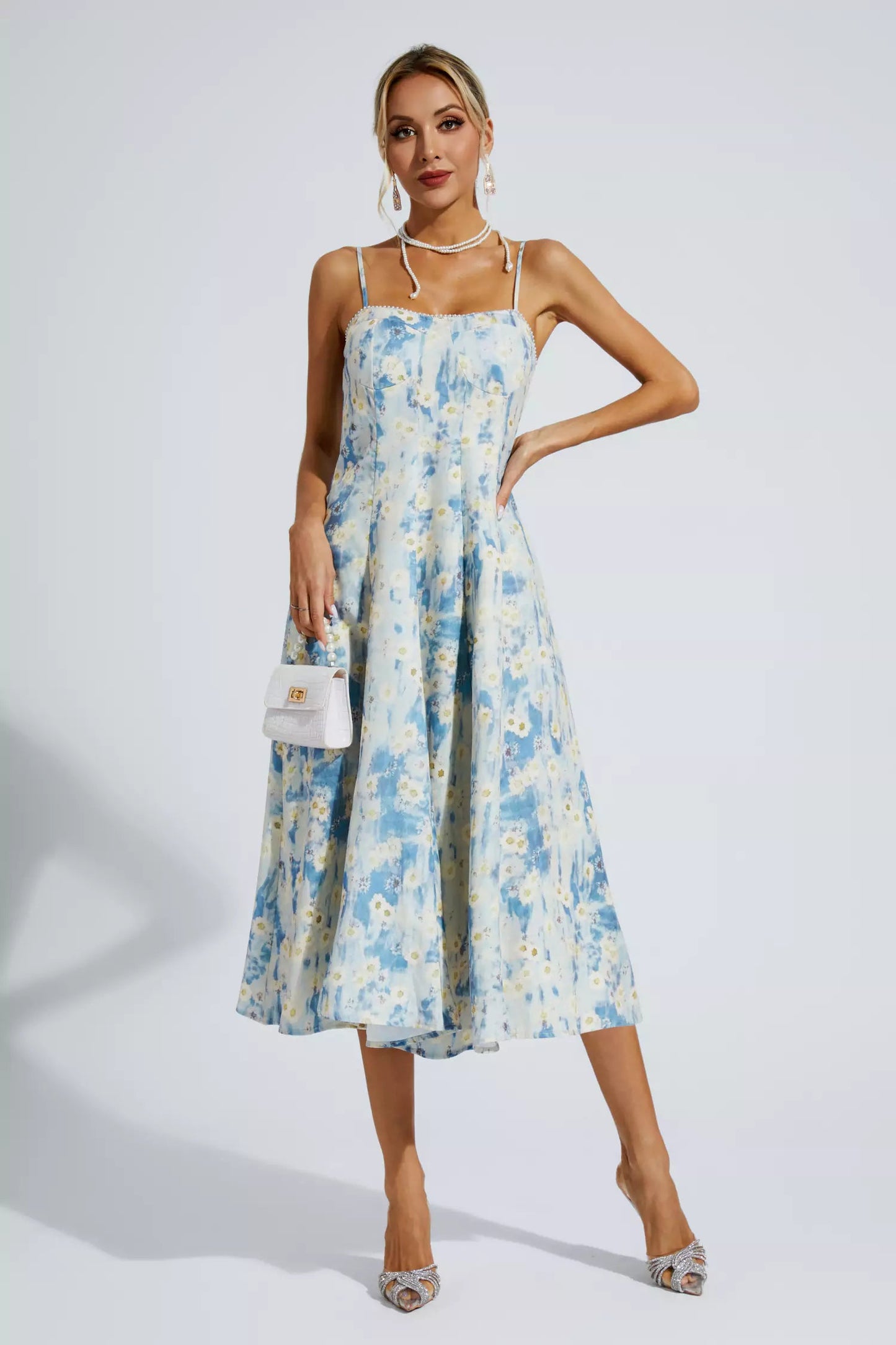 Edith Blue Slip Maxi Dress