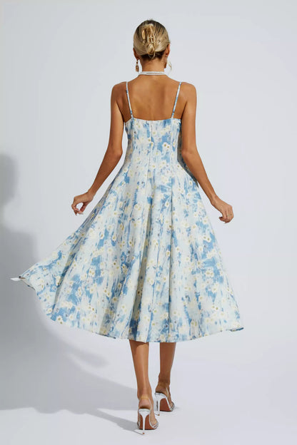 Edith Blue Slip Maxi Dress