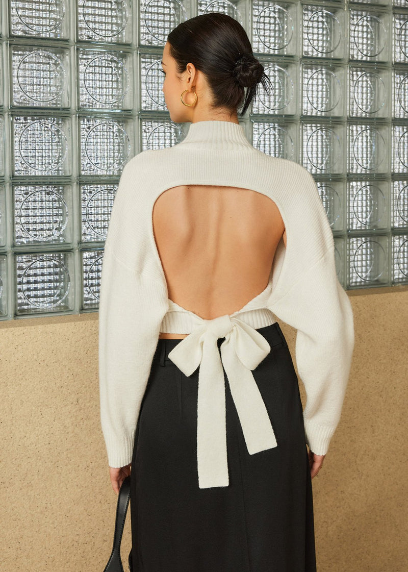 Open-back Bow Sweater