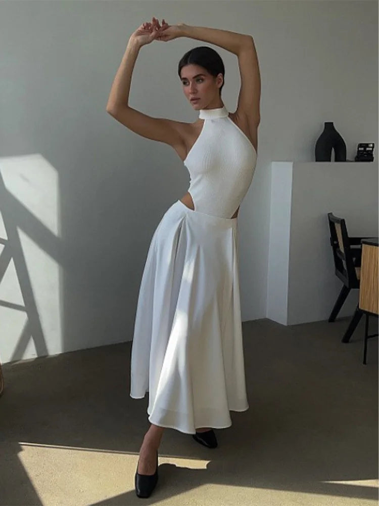 Dressbetty - Satin High Waist Loose Maxi Skirt