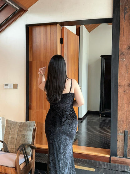 Velvet Maxi Dress Plus-size