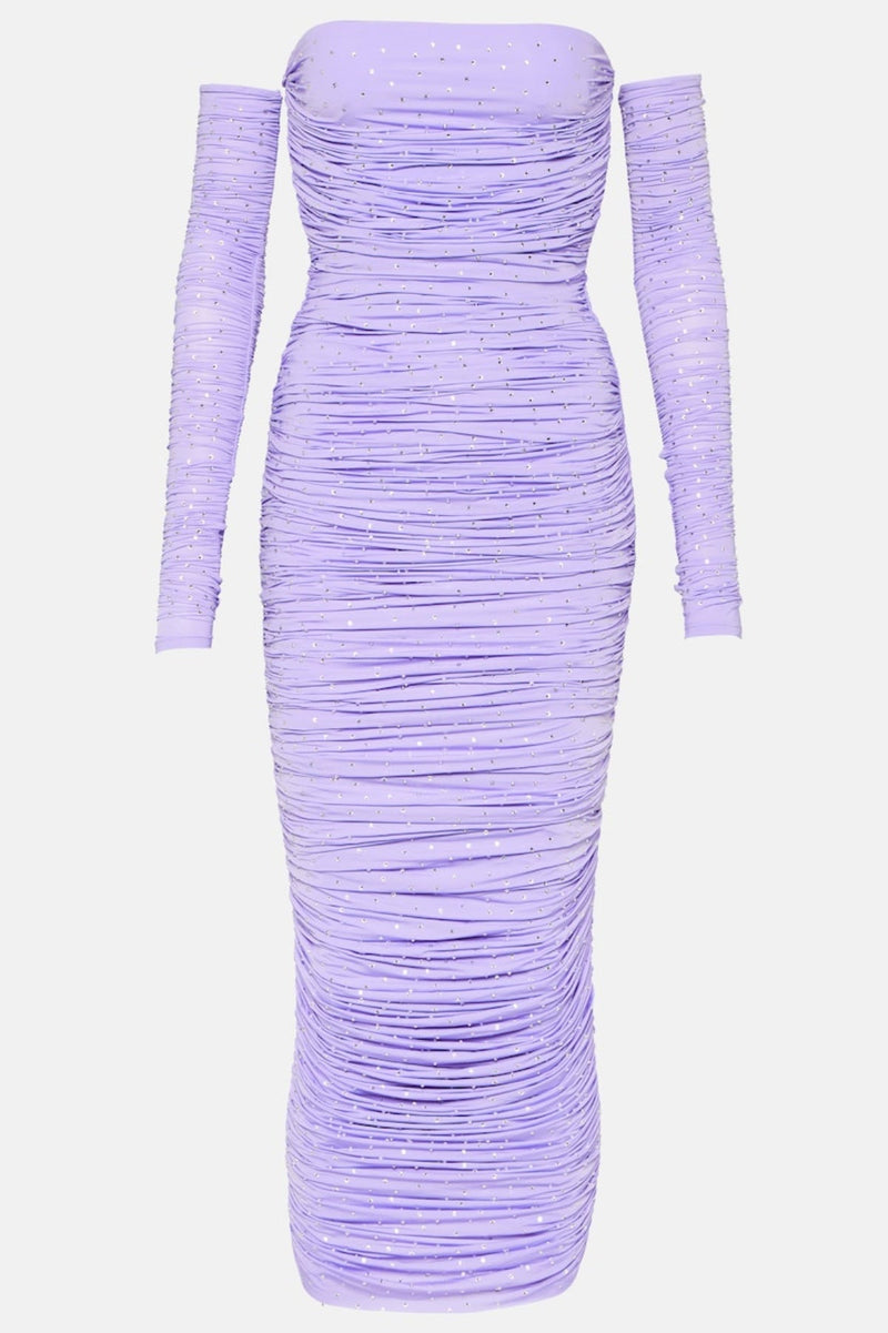 Tisa Crystal-embellished Ruched Midi Dress