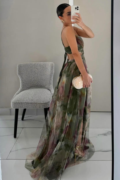 Elowen | Painted V-neck Maxi Dress