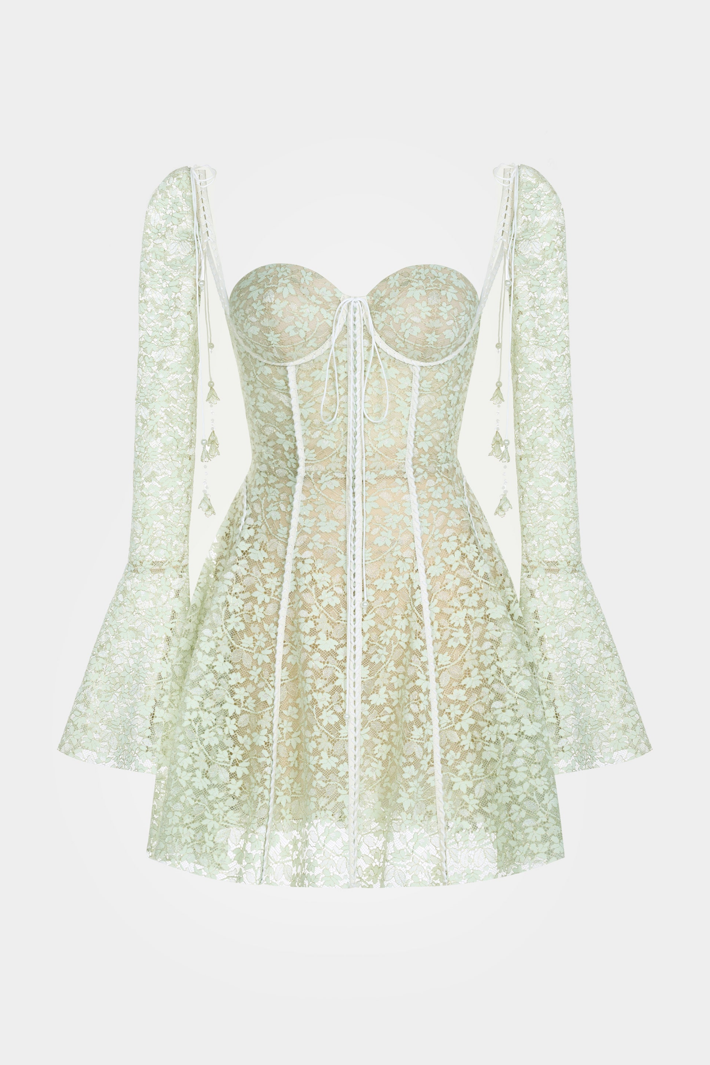 Emani Lace Corset Mini Dress - Mint