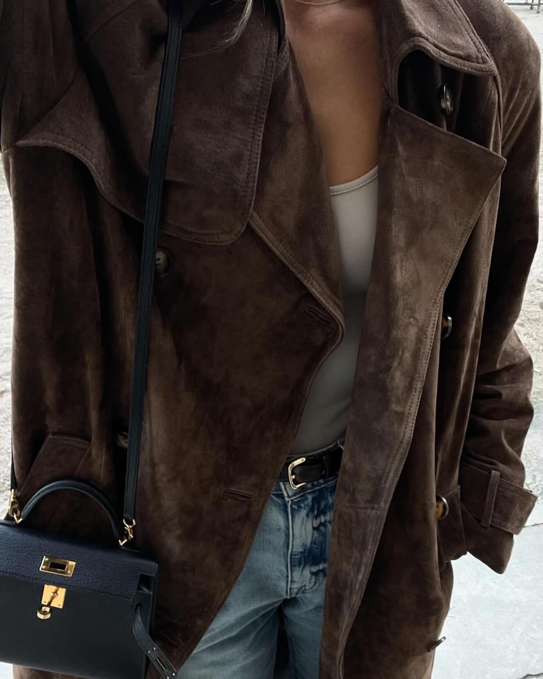 Orla | Suede Trench Coat