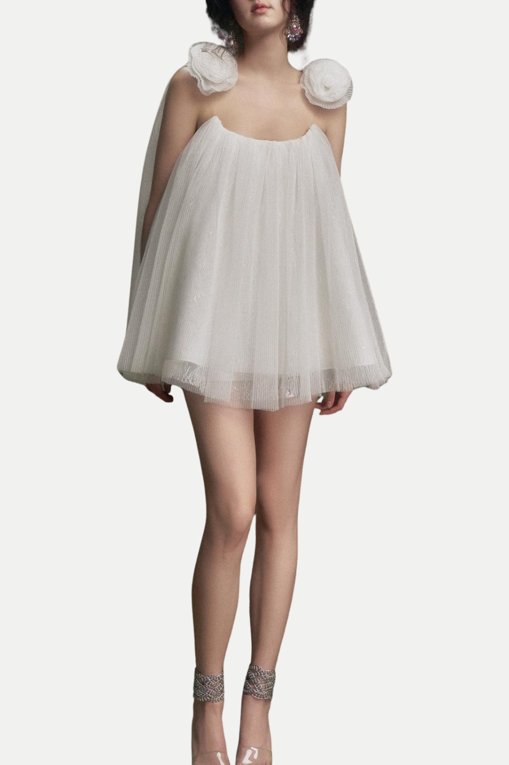 Eorland Chiffon Ruched Mini Dress
