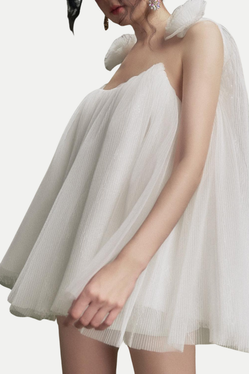 Eorland Chiffon Ruched Mini Dress