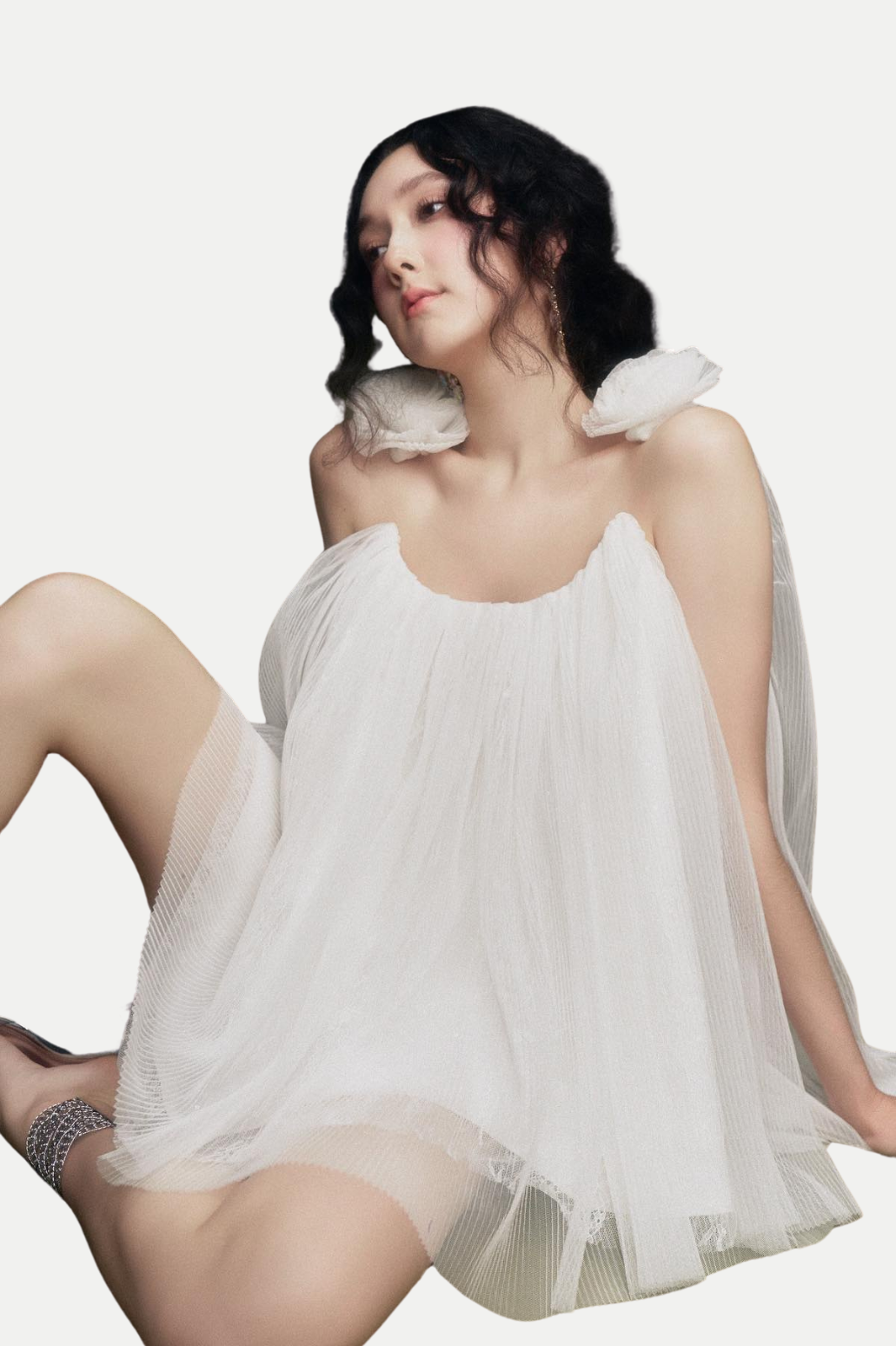 Eorland Chiffon Ruched Mini Dress