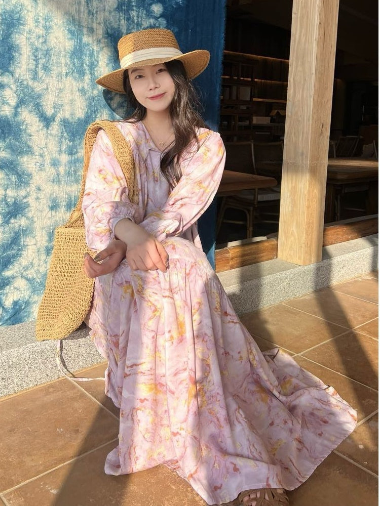Breeze Cotton Long Dress _ Sweet & Relaxed Travel-ready Loose Fit Gown Flowy Dress