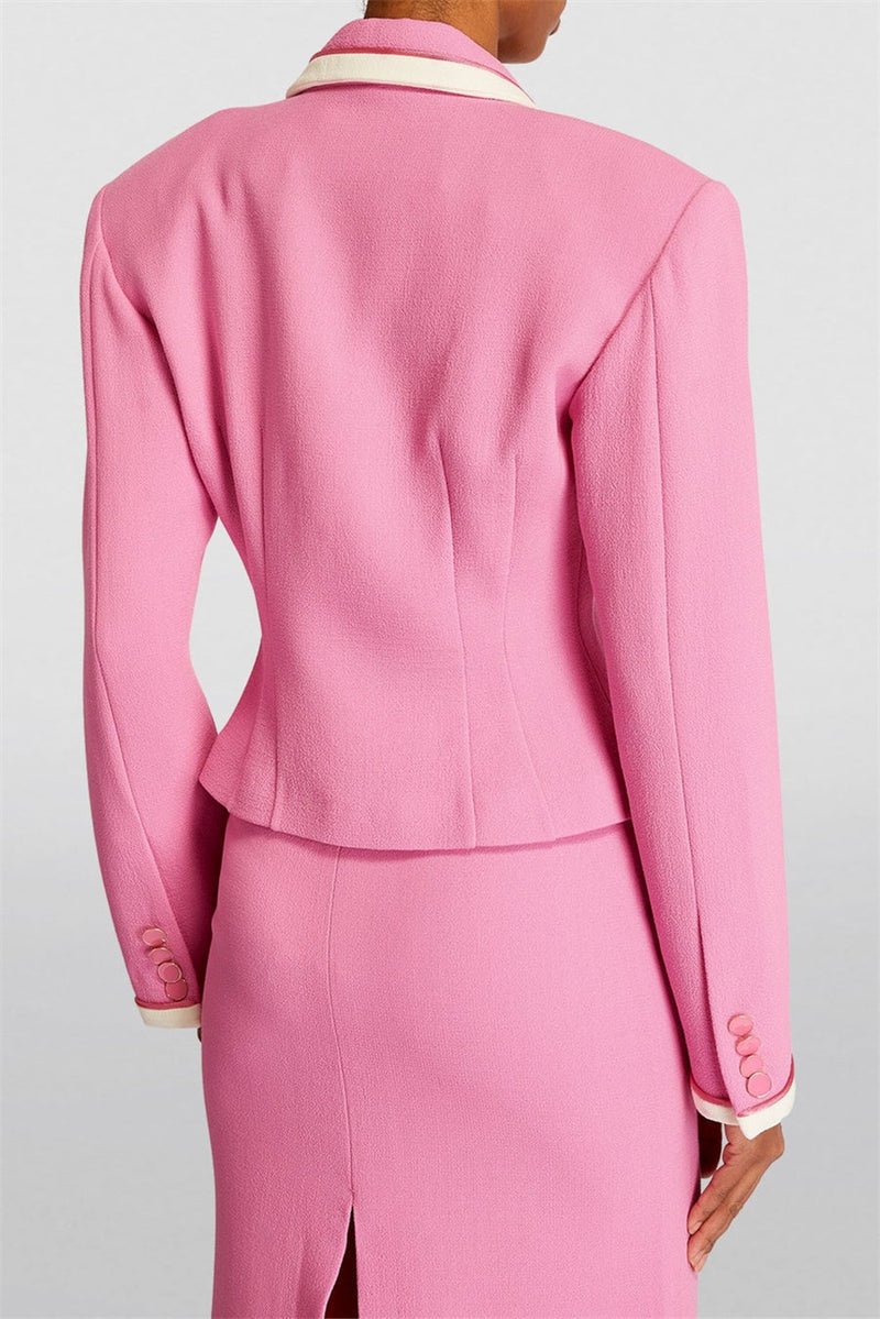 Erika Contrast-trim Jacket Two Piece Set