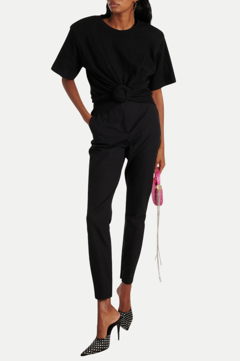 Orlina Knotted T-shirt - Black