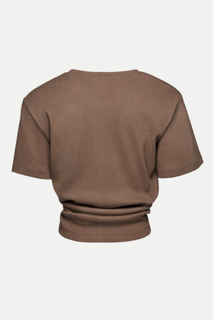 Orlina Knotted T-shirt - Brown