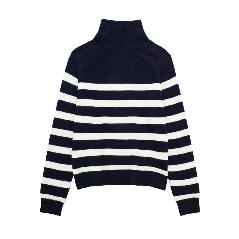 American Style Long Striped Knitted Sweater