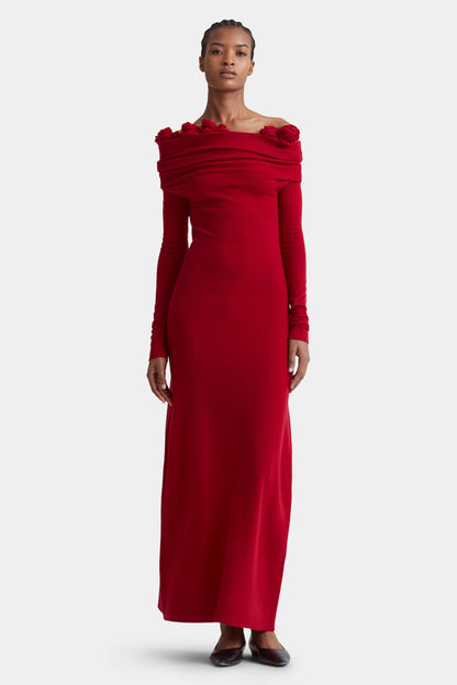 Evelyn Applique One Shoulder Maxi Dress