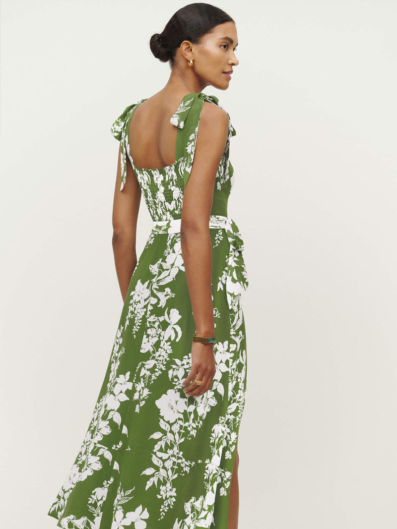 Budding Beauty Split Maxi Dress - Green