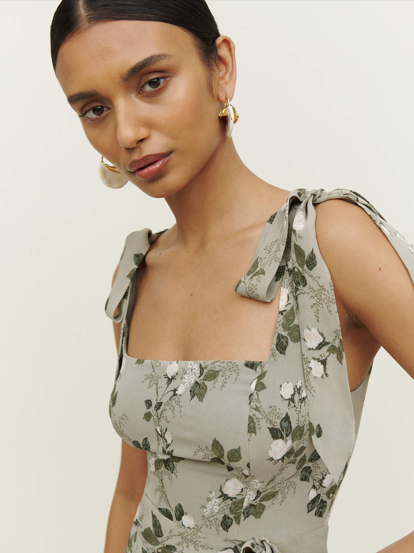 Budding Beauty Split Maxi Dress - Grey