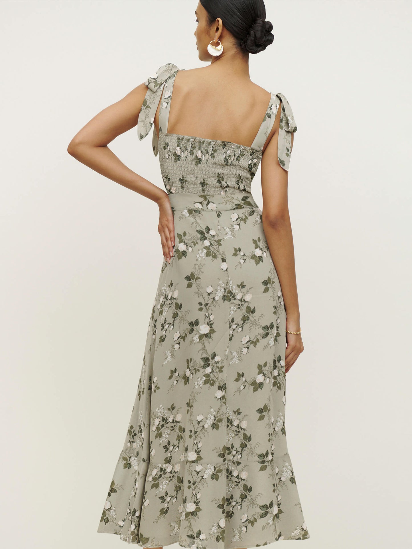 Budding Beauty Split Maxi Dress - Grey