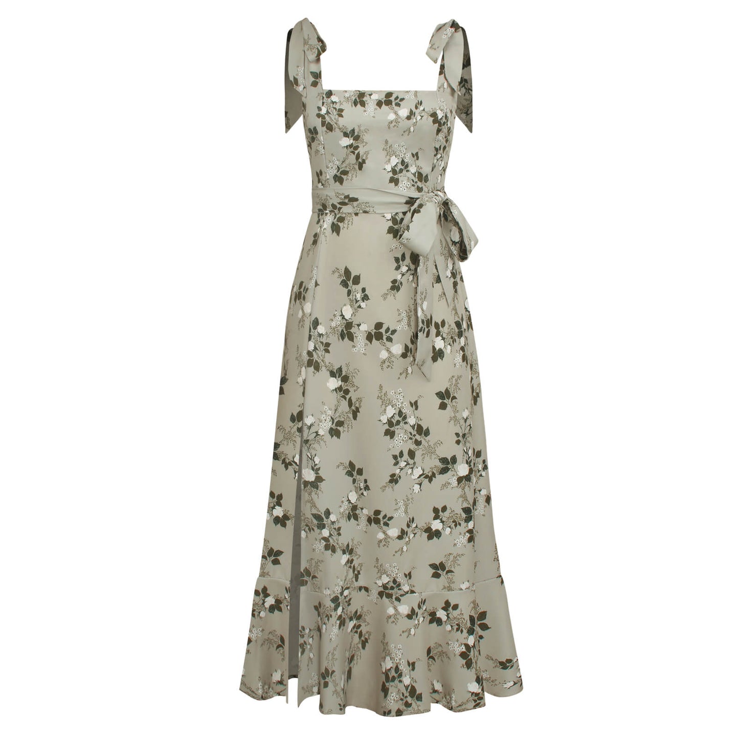 Budding Beauty Split Maxi Dress - Grey