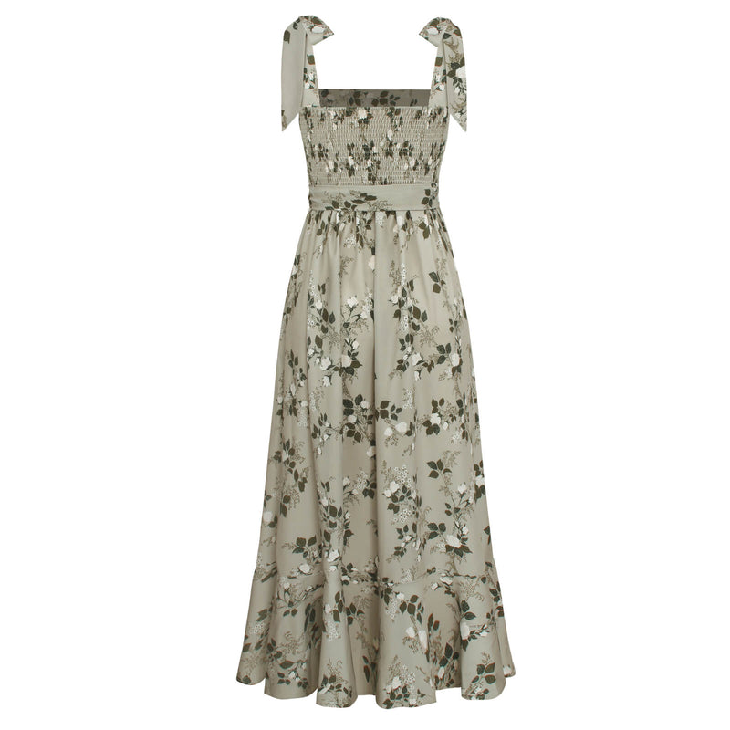 Budding Beauty Split Maxi Dress - Grey